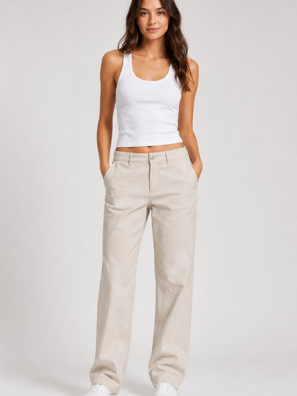 Ann Taylor LOFT Beige Skinny Ankle Pants Women's Twill Stretch Pockets size 14